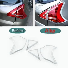 4 Pcs DIY Car Styling New ABS Chrome Two Style The Rear Headlight Light Cover Case Stickers for Peugeot 3008 2013-14 Accessories