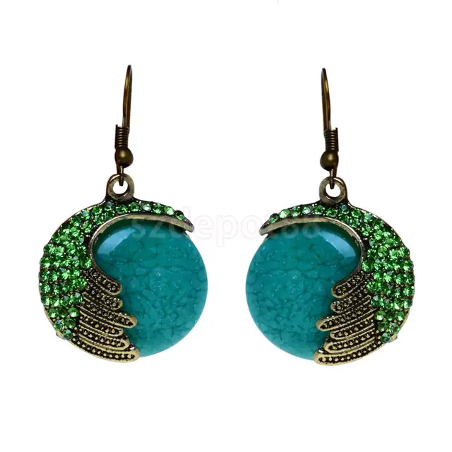 Aliexpress Women Vintage Crystal Cat Eye S Opal Cer Women Vintage Crystal Cat Eye S Opal Cer Beaded Teardrop Dangle Earrings