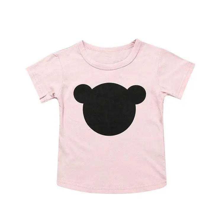 Футболки для маленьких мальчиков, одежда для детей г. летняя одежда Детские футболки из хлопка с короткими рукавами и принтом медведя для девочек - Цвет: as photo  b