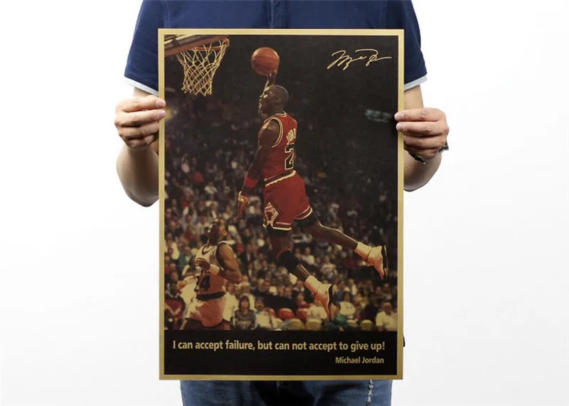 

Classic Vintage NBA Superstar MVP Michael Jordan Poster Bar Home Decor Retro Kraft Paper 51x35cm Wall Sticker