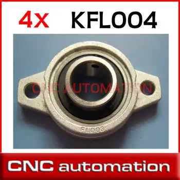 

4 pcs KFL004 FL004 flange bearing with pillow block 20mm shaft caliber Zinc Alloy Pillow Block Bearing