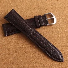 Ремешок для часов из натуральной кожи крокодила 20 мм 22 мм часы браслет мягкие часы ремень из воловьей кожи черный коричневый пряжка серебристый металл