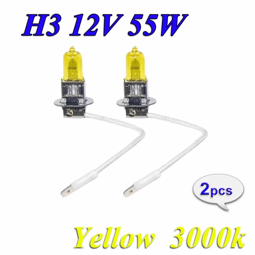 

Hippcron 2 PCS(1 Pair) 12V 55W Yellow H3 Halogen Lamp 3000K HeadLight Xenon Glass Replacement Car Light Auto Bulb FREE SHIPPING