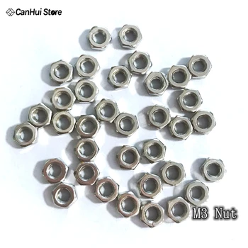 

100pcs/lot M3 Screw Nut Hex Nuts Hexagonal 3mm For Coupler Motor Mount Servo Bracket Robot Car Chassis M3 Nut the pillars Suppor