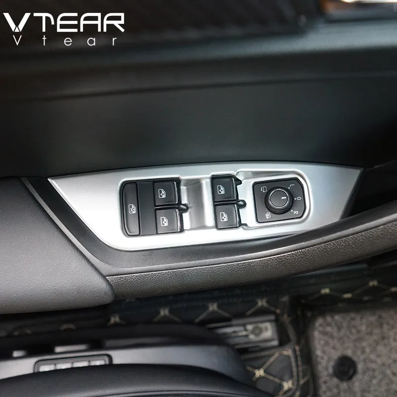 

Vtear For Skoda Kodiaq Interior Mouldings Window Switch panel cover car accessories interior Chrome decoration trim car-styling