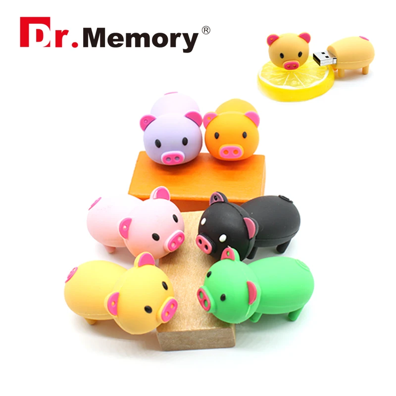 

Colorful Pig Cartoon Mini USB Flash Drives 32 GB Pendrive 16GB 8GB 4 GB 32GB USB Stick Memory Card Disk Animal Pen Drive USB 2.0