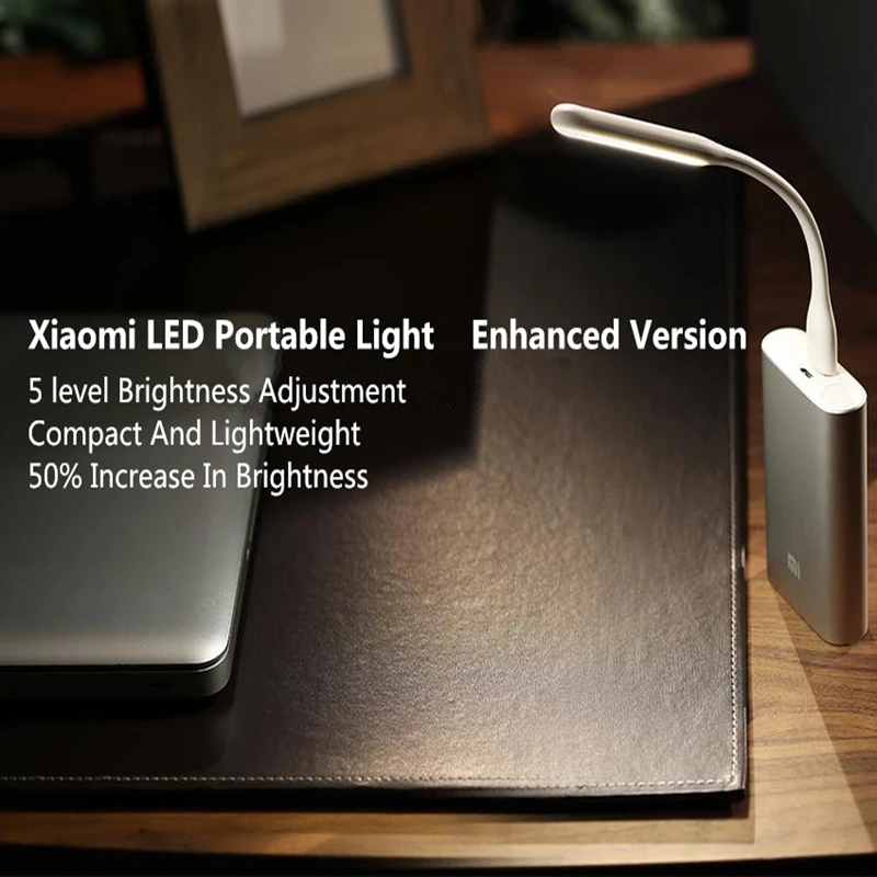 100% оригинальная светодиодная USB лампа Xiaomi с переключателем 5 уровней яркости для
