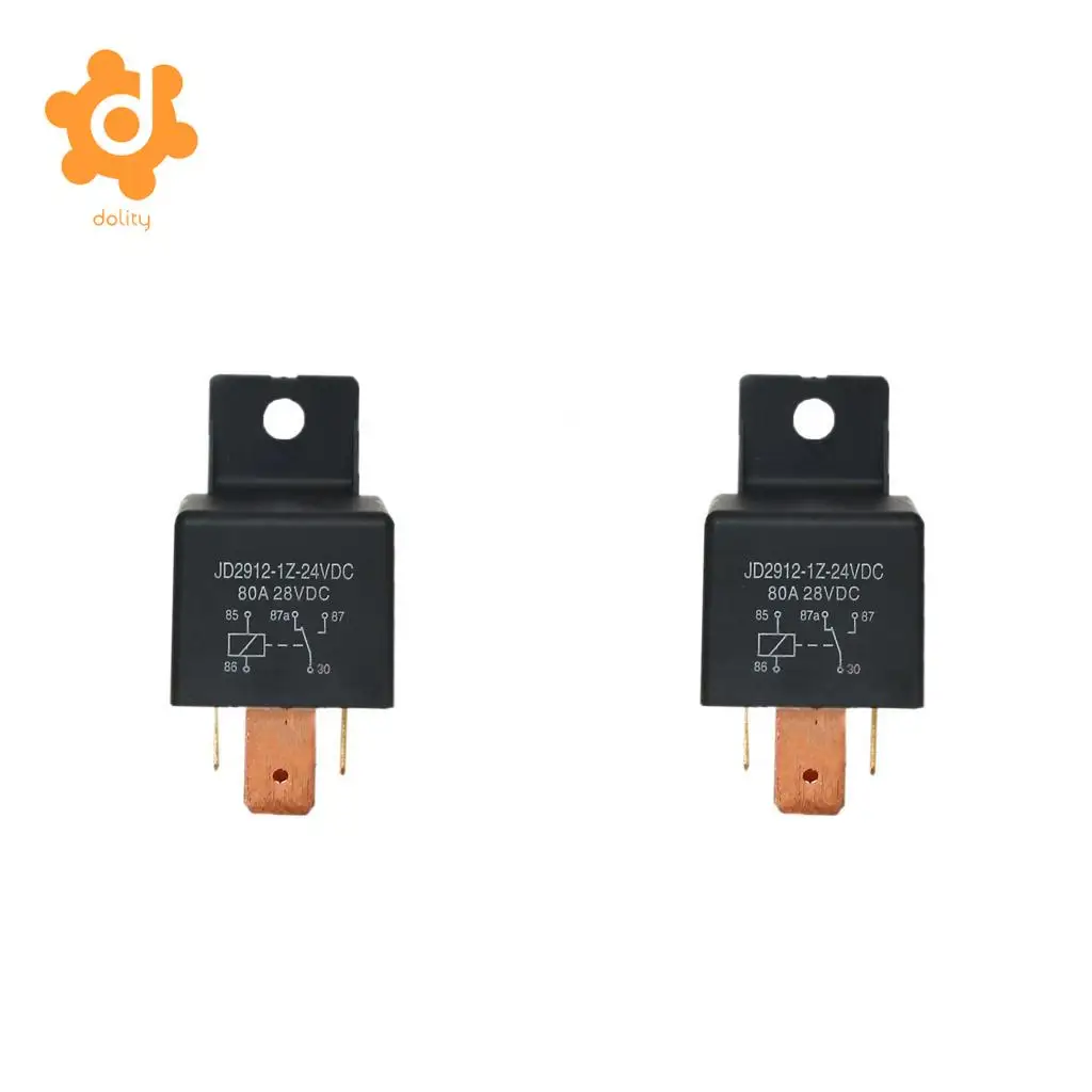 2 Pieces JD2912-1Z-24VDC Car DC28V 80A 5Pin Changeover Switch SPDT Relays 