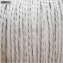 100 м/рулон 3 ядра 0,75 мм круглая плетеная ткань электрическое освещение гибкий кабель белого цвета