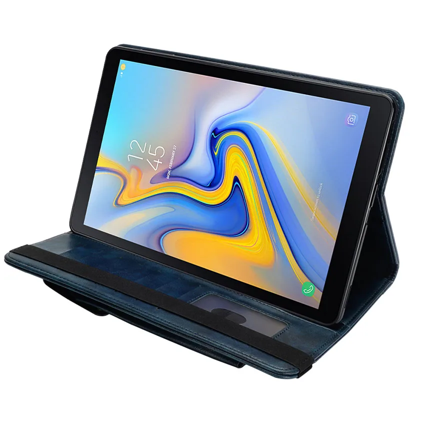 Case for Samsung Galaxy Tab A A2 10.5'' T590 T595 With Pencil Holder Leather Flip Case Wallet Card Slot Smart Cover Sleep Awake (104)
