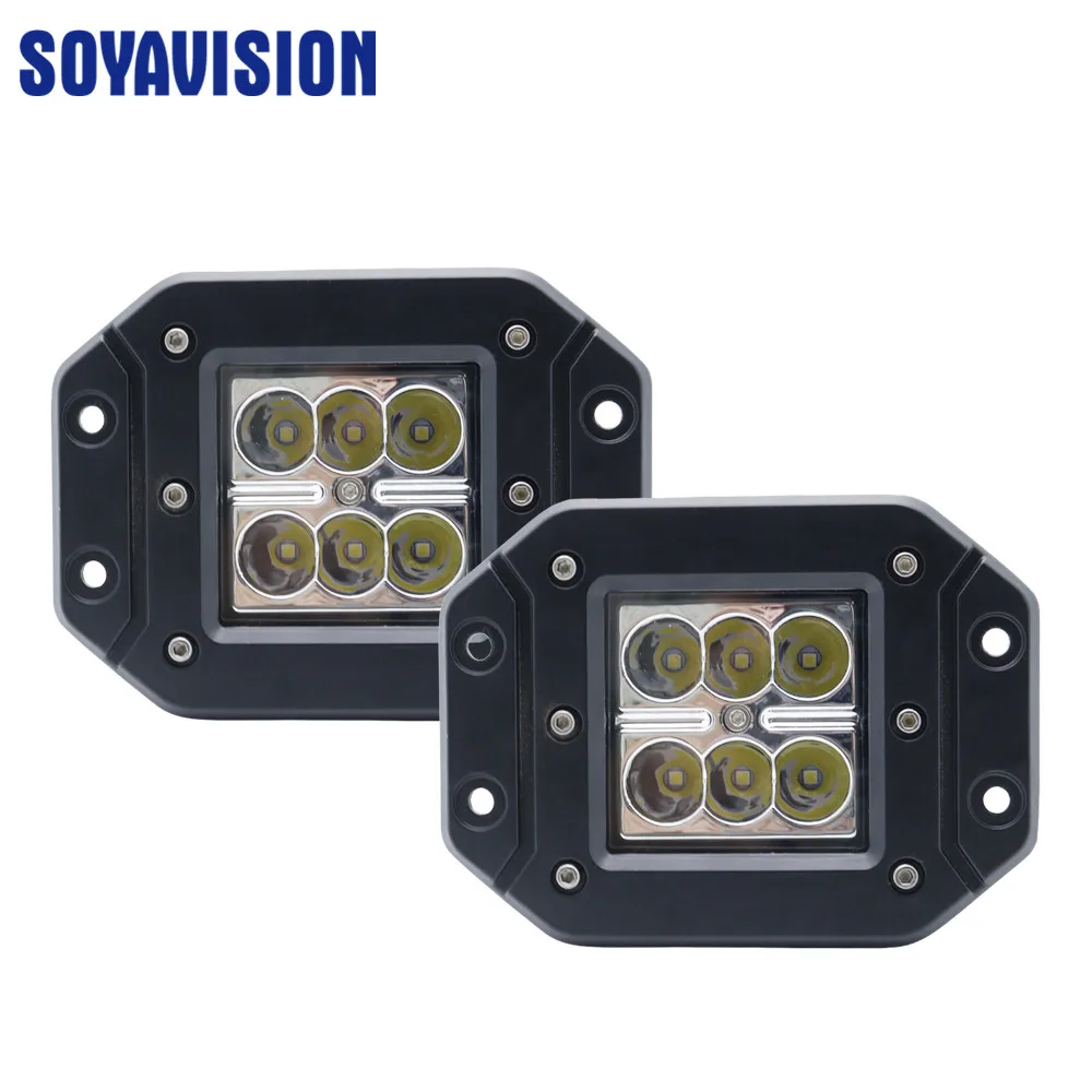 

2pcs 18W Led Pods Flush Mount Led Work Light Led Driving Light Spot Off-road Offroad Truck Car Auto SUV 4WD 4X4 Fog Lamp Light