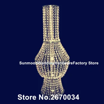 

35 days sent order) new style sale acrylic crystal with iron chorme flower stand walkway for wedding decoration centerpieces