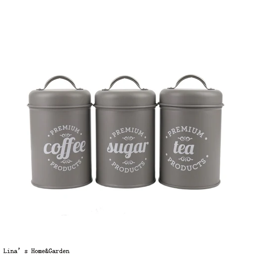 Powder Coat Coffee Sugar Metal Bin (5)