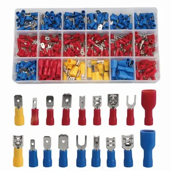 

330Pcs Assorted Full Insulated Fork U-type Set Terminals Connectors Assortment Kit Electrical Crimp Spade Ring