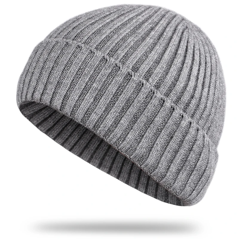 New men's autumn and winter wool warm hat solid color outdoor warm men's and women's wool size adjustable thick winter hat - Цвет: Gary