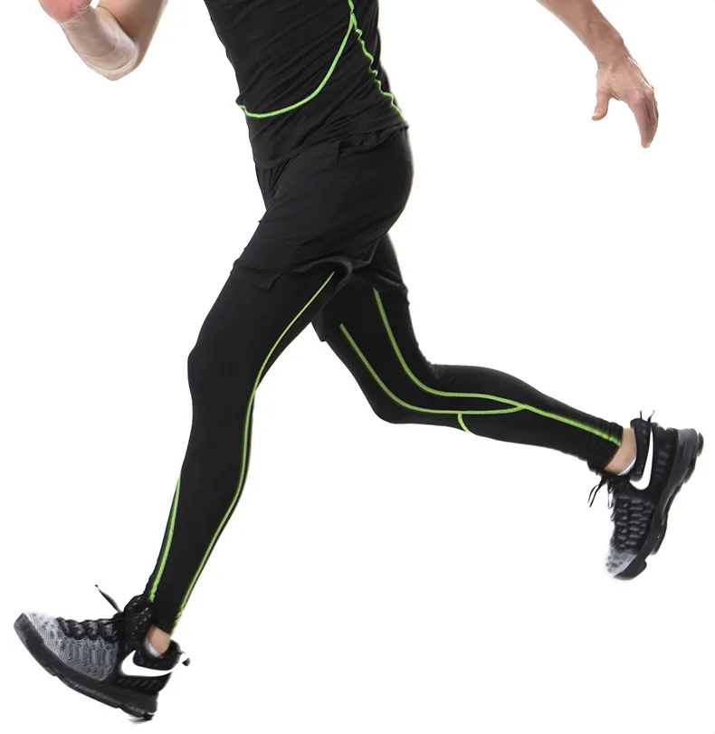 Linie Walker Gym Leggings Compression Fitness Hosen Bodybuilding Sport Strumpfhosen Hose Lauf Hosen für männer Sport Tragen