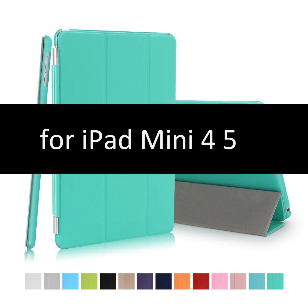 Чехол для for IPad Mini 1/2/3, golp 2 в 1 идеально подходит Магнитный искусственная кожа Smart Cover ПК прозрачный чехол для for IPad Mini 1/ 2/3 - Цвет: Green-45