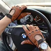 Men Leather Gloves Unlined Goatskin Gloves For Male Mitten Half Fingerless Gloves Fingerless Fitness Non-slip Driving Gloves Man ► Photo 3/6