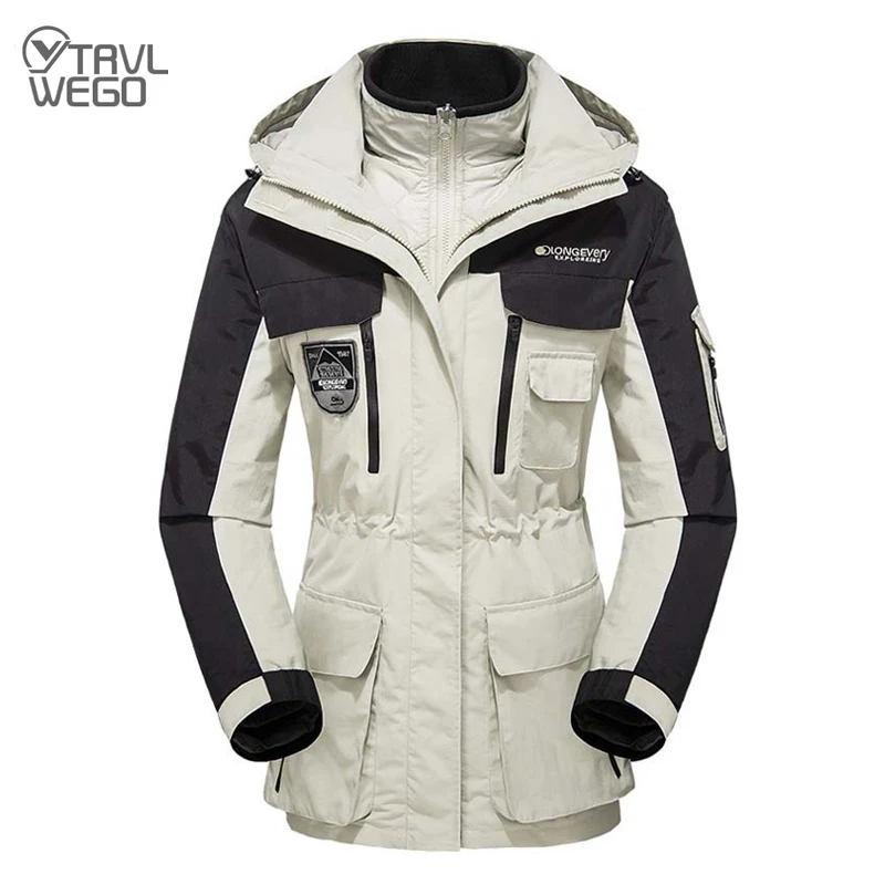 

TRVLWEGO Snow Ski Jacket Men Winter Hooded Sport Jacket Warm Snowboard Outdoor Skiing Snowboarding Waterproof Women Outing Coat