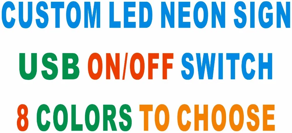 

Custom LED Neon Light Signs with On/Off Switch 8 Colors to choose Light Plaque