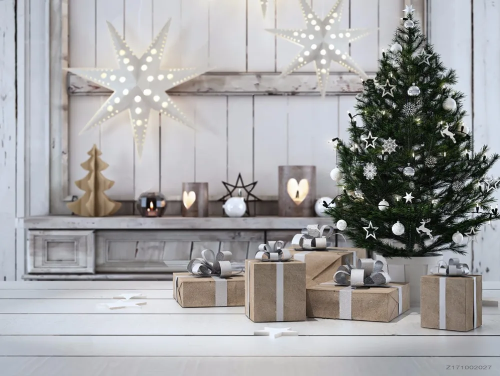 

LIFE MAGIC BOX Vinyl New Years Christmas Photo Backdrop Decorations for Home Christmas Photography Backdrops