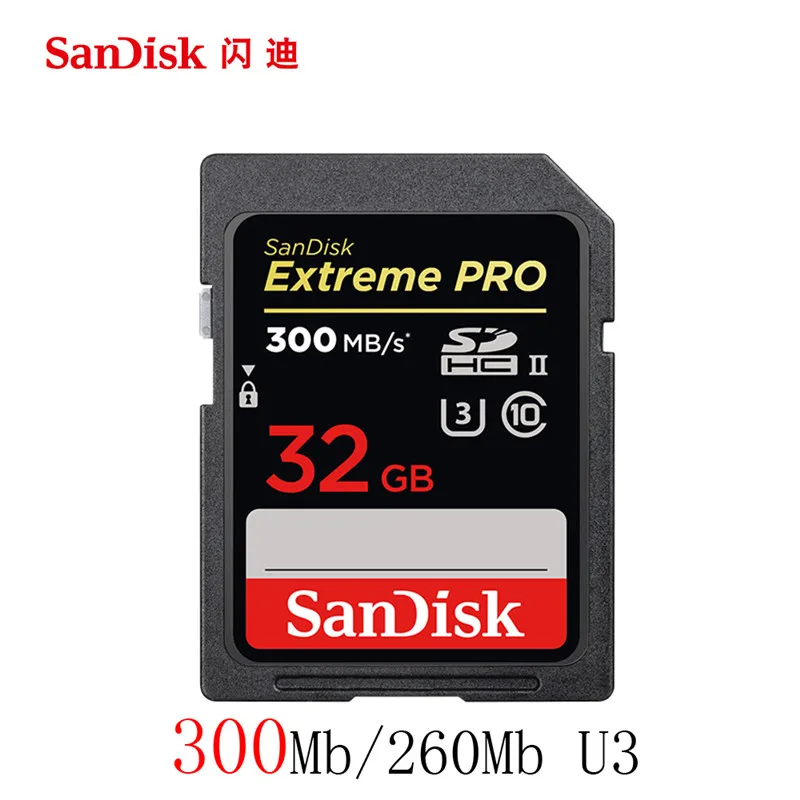 Карта памяти SanDisk Extreme Pro 32 64 128 ГБ U3 4K класс 10, SD карта 32 Гб 128 Гб 64 Гб 300 м, флеш-карта SD карта памяти SD SDXC SDHC