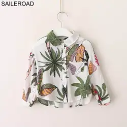 SAILEROAD/цветочный Broadcloth блузки для девочек школьные блузки для девочек детская одежда из хлопка школьная отложной воротник Chemise Enfant