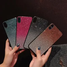

For iPhone X case luxury Glitter Rainbow Gradient beautiful Powder girl Cover For iPhone 7 8 6 6S Plus X XR XS Max Back Cover