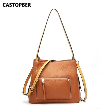 

European and American Fashion Ladies Shoulder Handbags Women Cowhide Genuine Leather Tote Crossbody Bags Famous Brand Quality