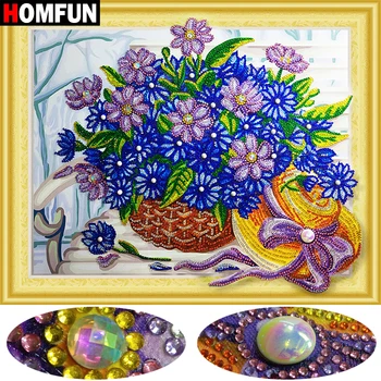 

HOMFUN 5D DIY Special Shaped Diamond Painting Flower hat Picture Rhinestones Diamond Embroider gift Home Decor Gift 40x50cm