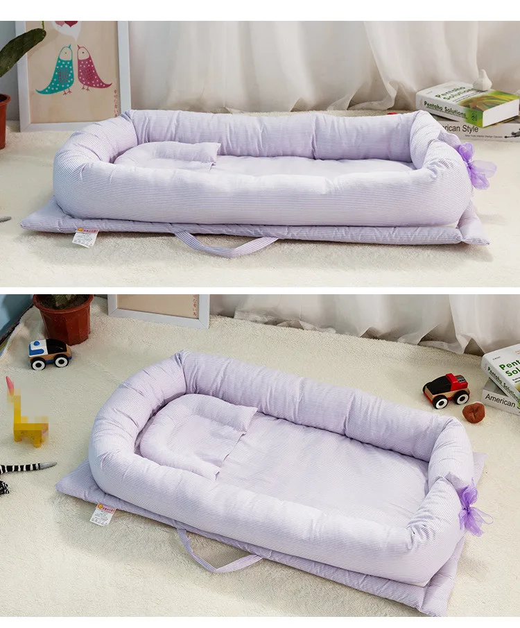 0-24 м детская переносная кровать-Гнездо Складная детская кроватка для новорожденных Детское постельное белье дорожная детская кровать для младенцев с бампером бионический коврик для кроватки
