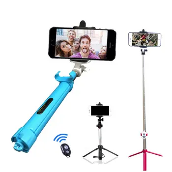 

Universal monopod & tripod handheld selfie stick with Bluetooth wireless shutter remote control for smart mobile phone 4 colors