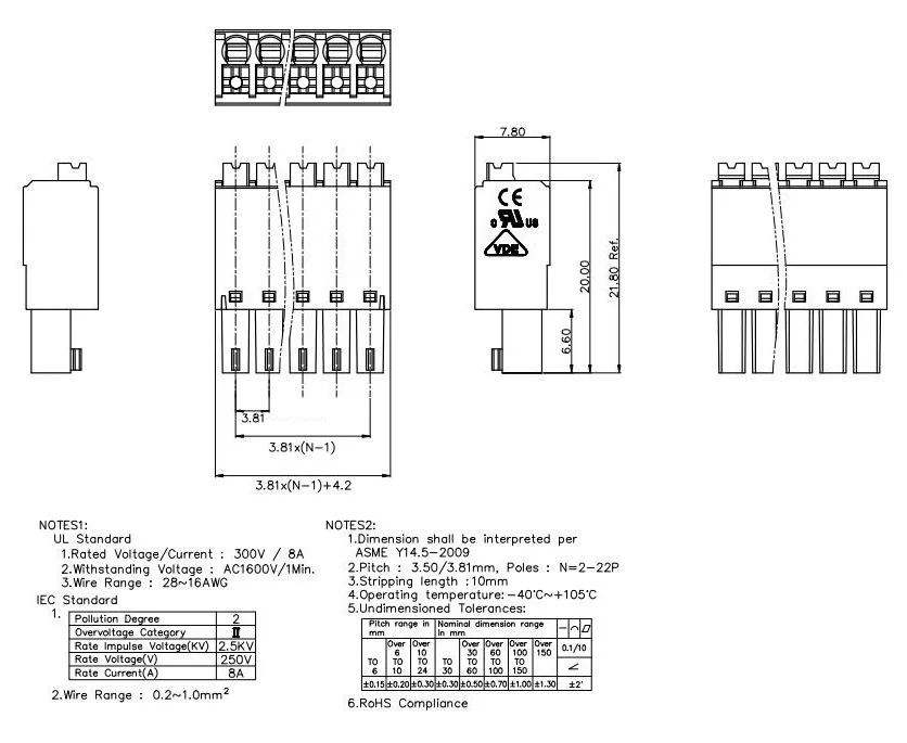 KF2EDGKN 3.81 2P~ 12P PCB PLUG-IN TERMINAL BlOCKS 15EDGKN 3.81mm 2PIN FMC 1,5/ 2-ST-3,81 PHOENIX CONTACT DEGSON KEFA YANNIU