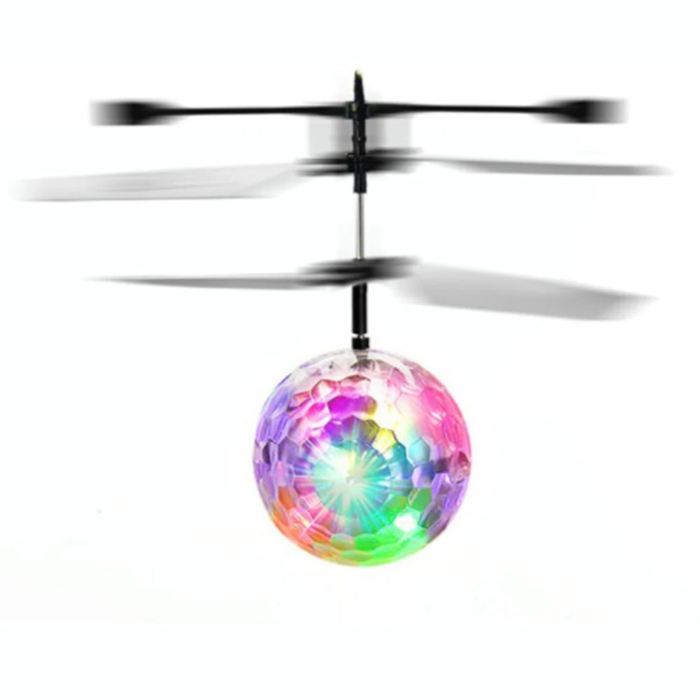 

Flying RC Kid's Toy Electric Ball LED Flashing Luminous Light Aircraft Anti-stress Helicopter Induction Infrared Remote Control