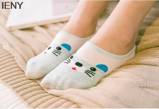 

IENY Cartoon boat socks ladies cotton small yellow duck female socks shallow mouth invisible socks