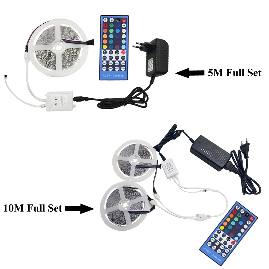 Светодиодная лента DC 12V 5M 300 LED RGBW RGBWW гибкая светодиодная 10m Диодная с питанием и