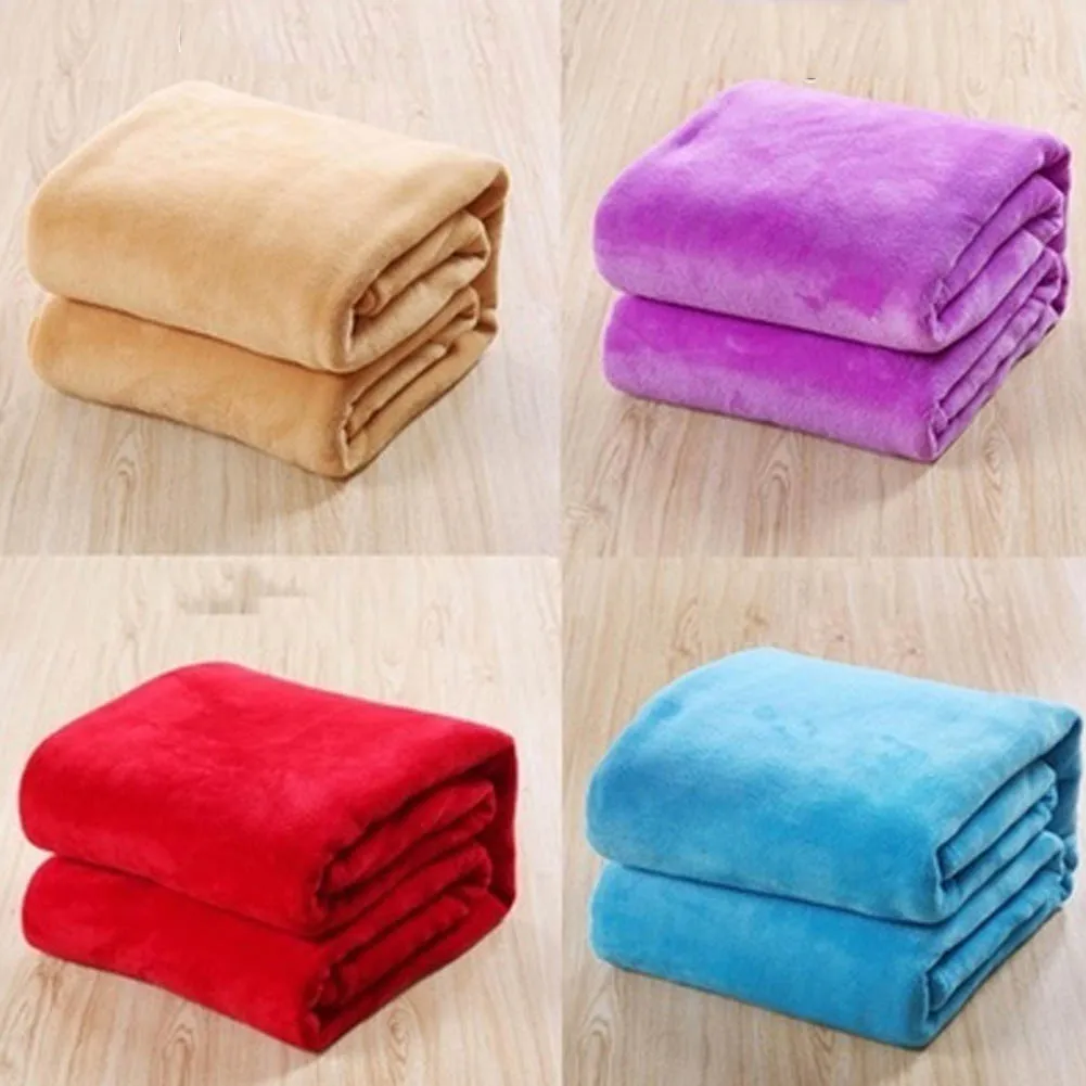 Random Color! 70cm*100cm Coral Fleece velvet blanket on bed Throw