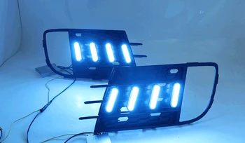 

Osmrk led drl daytime running light for Volkswagen Tiguan 2013-2017 with Dynamic moving yellow turn signal and blue night light