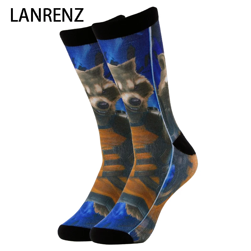 

2019 Guardians of the Galaxy print Men and women fashion Funny socks 3d printed socks 200 knitting oil painting compression sock
