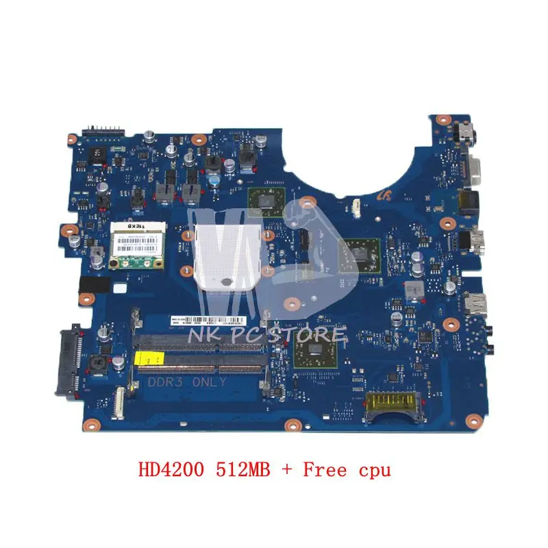 NOKOTION For Samsung R525 NP-R525 Laptop Motherboard HD4200 512MB DDR3 Free cpu BA92-06827A BA92-06827B BA41-01359A nokotion laptop motherboard ba41 01181a for samsung r425 mainboard ba92 06034a ba92 06034b hd5145 512mb ddr2 tested