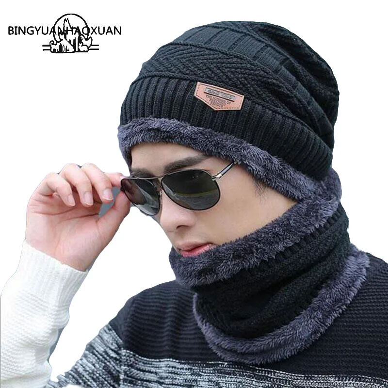 BINGYUANHAOXUAN 2017 de Abrigo para Hombre Capucha Bufanda Invernal de Lana Gorro Lana Tejido para Hombre Capuchas de Lana Tejida Mujer Gorra Guerra para Mujer _ - AliExpress Mobile