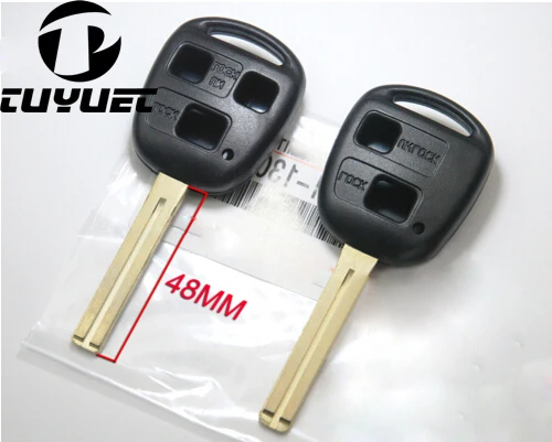 10PCS Remote Key Shell with 2  3 Buttons for Lexus 46MM Long Key Blade  with T Shape Blade