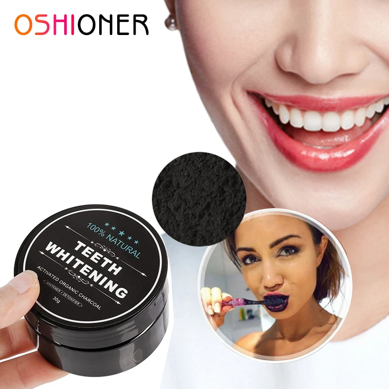

OSHIONER Professional Oral Hygiene Teeth Whitening Oral Care Charcoal Powder Natural Activated Charcoal Teeth Whitener Powder