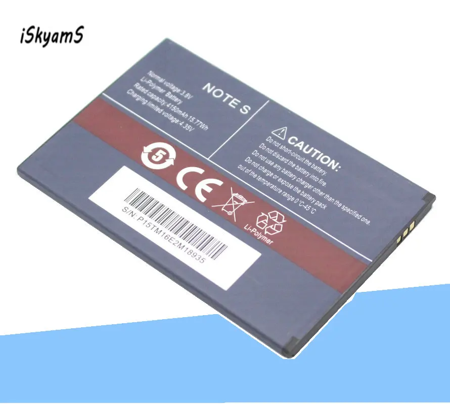 

iSkyams 1x 4150mAh CUBOT Note S Replacement backup battery For CUBOT Note S Cell Phone