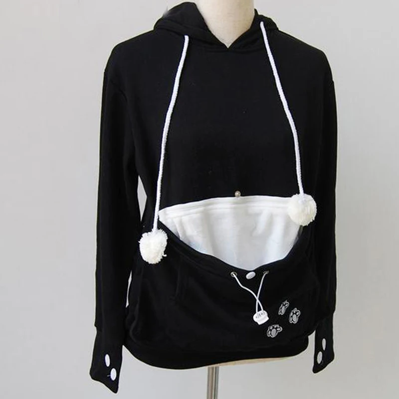 SESOAF Hoodies With Cuddle Pouch Mewgaroo Nyangaroo Dog Pet Hoodies For Casual Kangaroo Pullovers With Ears Sweatshirt SESOAF Hoodies With Cuddle Pouch Mewgaroo Nyangaroo Dog Pet Hoodies For Casual Kangaroo Pullovers With Ears Sweatshirt