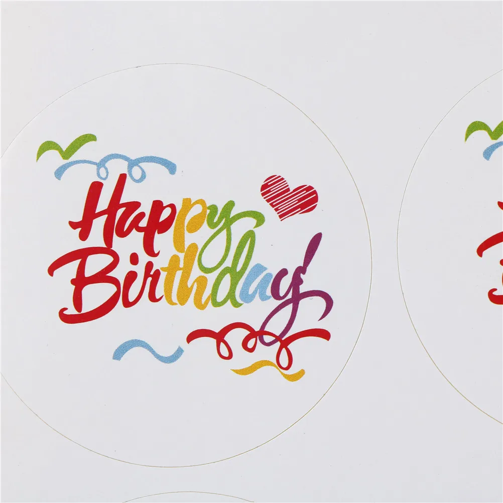 

JETTING 100PCS Rainbow Happy Birthday series round design Kraft seal sticker DIY multifunction package gift Labels small fresh