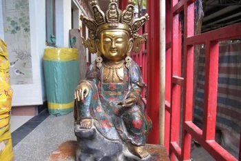 

Tibet Buddhism Folk Classic Copper cloisonne freeness Bodhisattva GuanYin Buddha