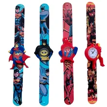 1 шт. Мультяшные Кварцевые часы 3D силиконовый ремешок Супер Марио Супер герой красный паук БЭТМЭН Супермен Белоснежка Ben10 детская Подарочная игрушка