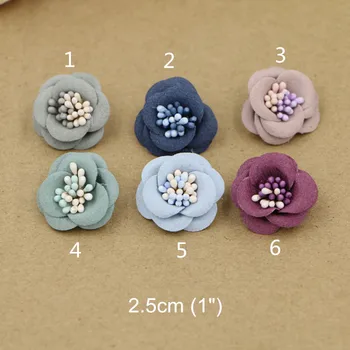 

16 pcs - 2.5cm (1") Petite 3D Flowers,Handmade Bridal Hair shoe clip Bobby pin Bridesmaids Accessory Dress sash Ornament Brooch