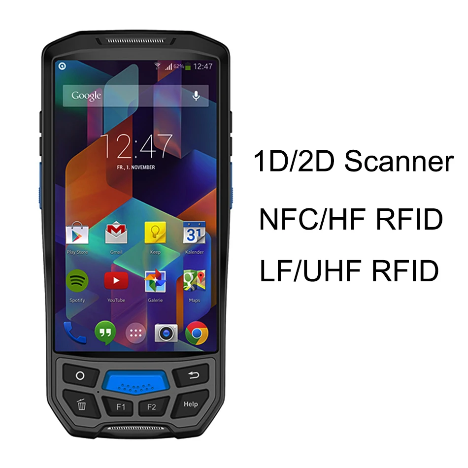 

Android 7.0 Mobile data collector pda terminal 1D 2D barcode reader NFC UHF RFID bluetooth inventory management warehouse system